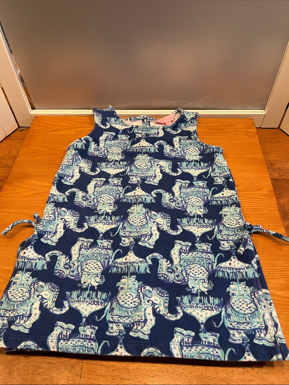Lilly Pulitzer Kristen Swing Dress Girls Size 4/5 Blue Elephant Print